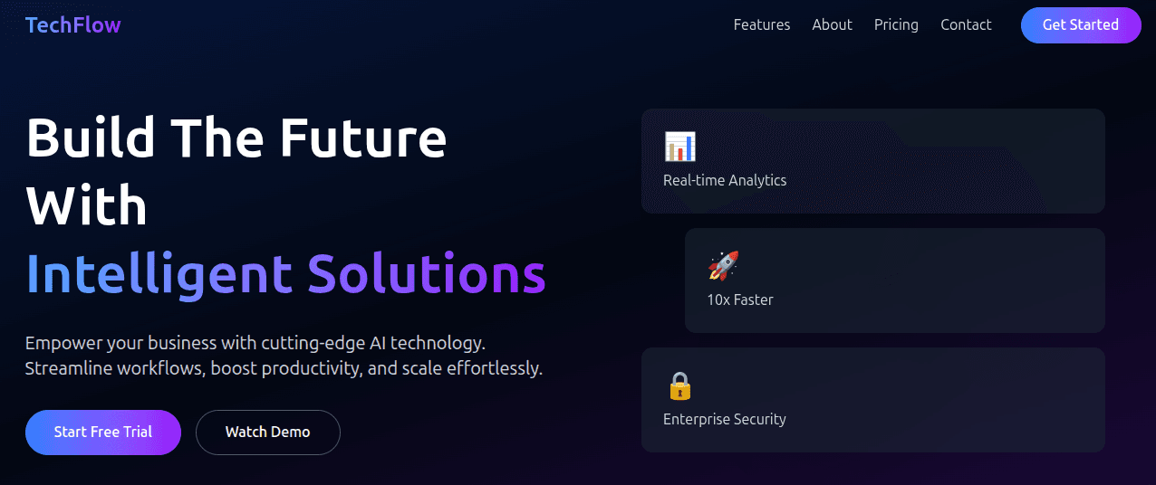 Tech Startup Landing Page